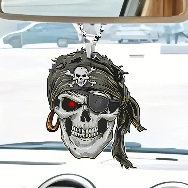 Pirate Inspired Retro Acrylic 2d Car Interior Decor Hanging Pendant Unique Keychain Accessory