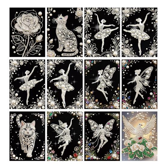 DIY Parel Schilderen Kit 3D Kunstparel Ambacht Bloemen Fee Balerina Ontwerpen Muurkunst Ambachtskit voor Volwassenen Huis Woonkamer Slaapkamer Decoratie