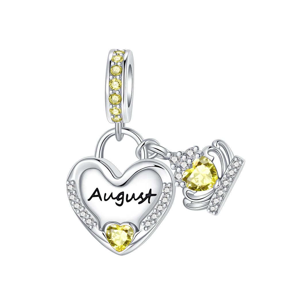 New 112 Months Birthday Zircon Pendant Charm Bead Charms Compatible With Authentic Bracelets Copper Charm Bead Charms Necklaces Female Jewellery