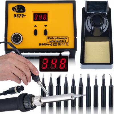Rosfix 937D+ 60W Soldering Station with a Set of 10 Black LONG-LIFE Tips