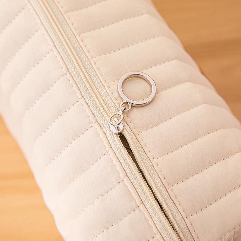 Quilted Cotton Baby Stroller Organizer - Zipper, Embroidery, Diaper & Bottle Storage Bag