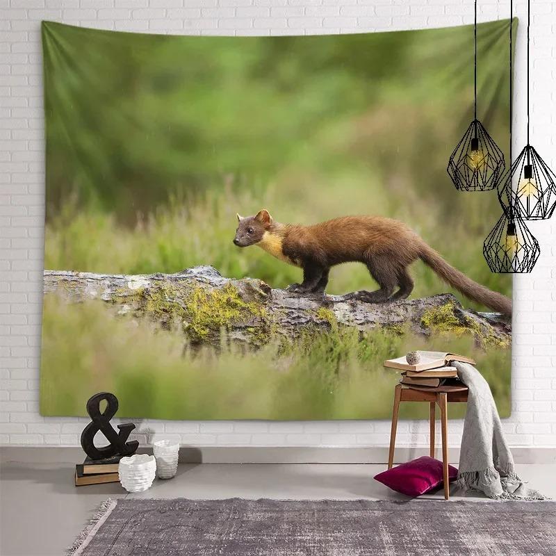 Cute Mink Animal Decorative Tapestry Home Wall Living Room Office Decorative Tapestry