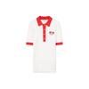 Embroidered Color Block Short Sleeve Polo Shirt Women Tops White WW0WW40604-YBL