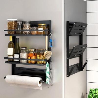 Folding Refrigerator Magnetic Shelf Wall Mounted Spice Storage Rack  Washing Machine