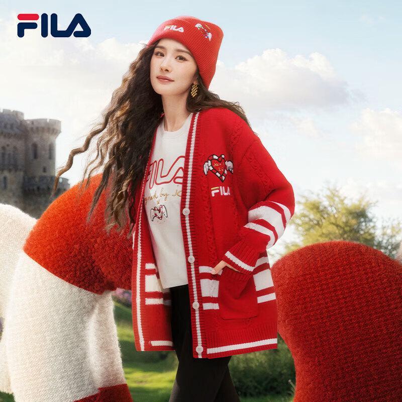 FILA Women s Yang Mi Style 2025 Spring Patchwork Woven Cardigan XXL