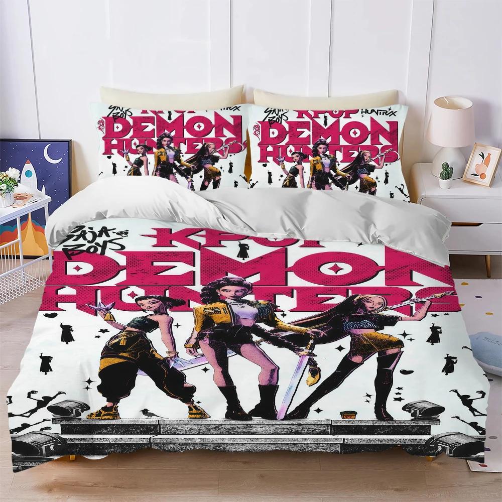 D-Demon H-Hunters Bedding ste Mira Zoey Rumi Duvet Cover Set Cotton Bed 3 Piece Summer Comfortable Student Dormitory Home