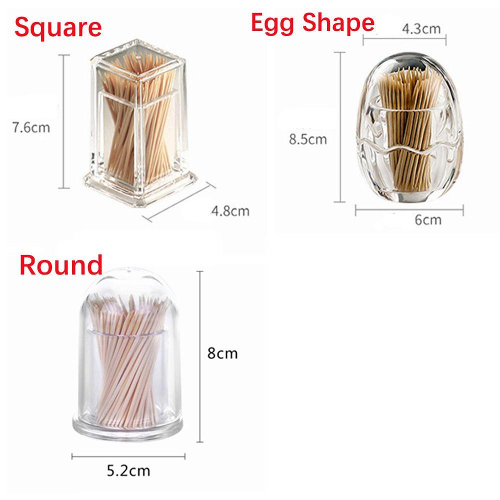 Hotel Round Square Transparent Toothpick Box Desktop Accessories Toothpick Bottle Storage Box