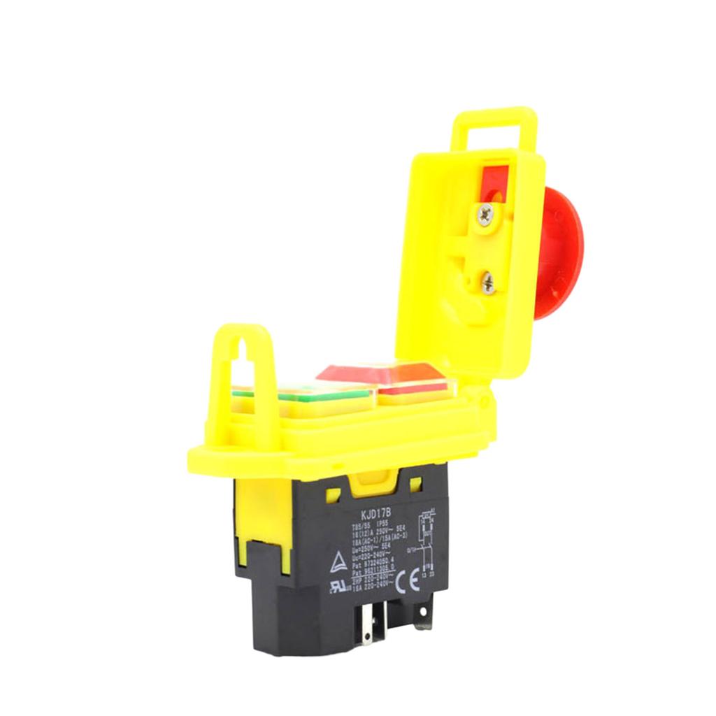 Industrial Grade 5 Pin Button Device Electromagnetic Switch 250V 16A Button Switch Guards Against Load & Low Voltage