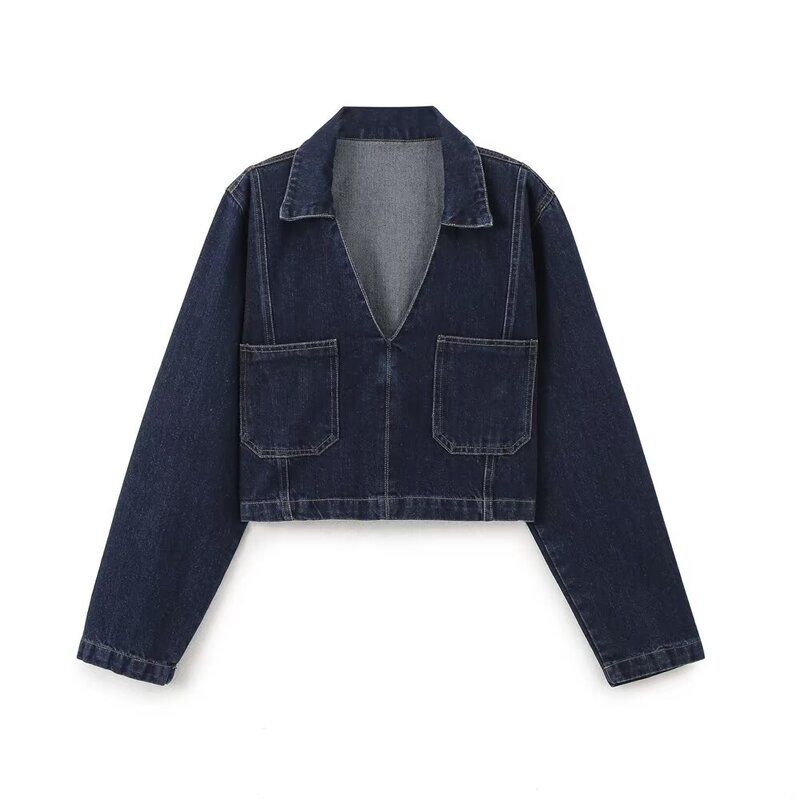 Fashion Style 2024 Autumn New Women's Clothing Short Denim Long Sleeves Lapel Shirt Mid Waist Pants 6164196