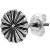 Ryutou Large Chrysanthemum Crest Men's Silver Stud Earrings, Single Ear, 950 Sterling Silver, Traditional Craftsmanship, for Men and Boyfriends