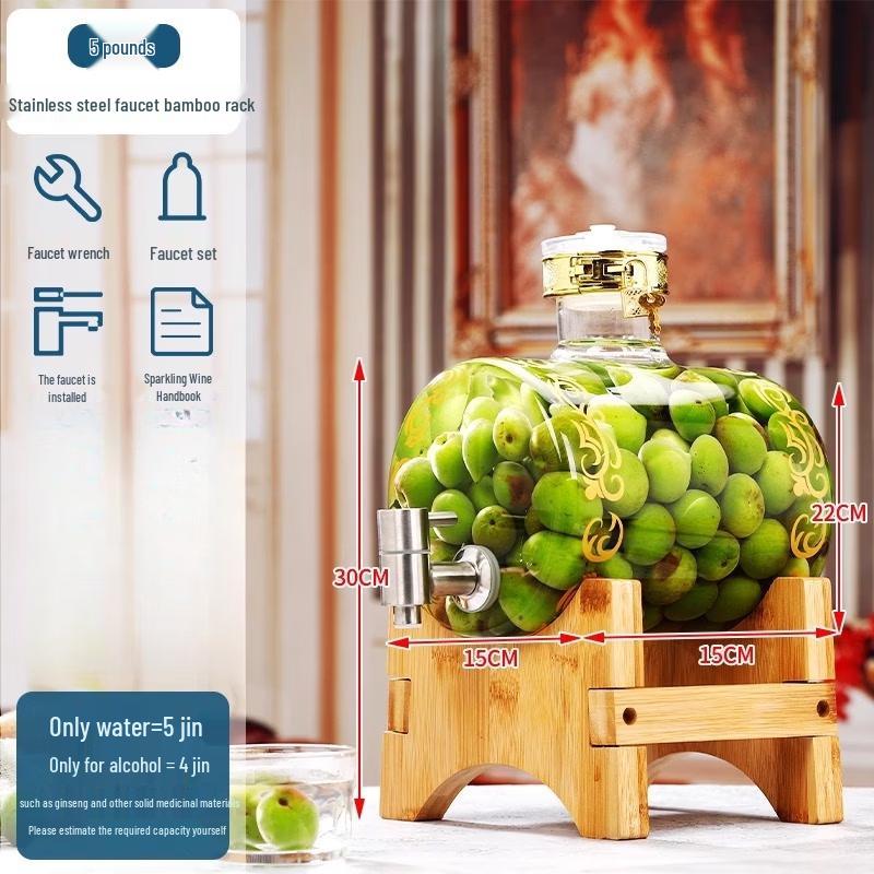 Lantuan Glass Wine Infusion Jar with Faucet