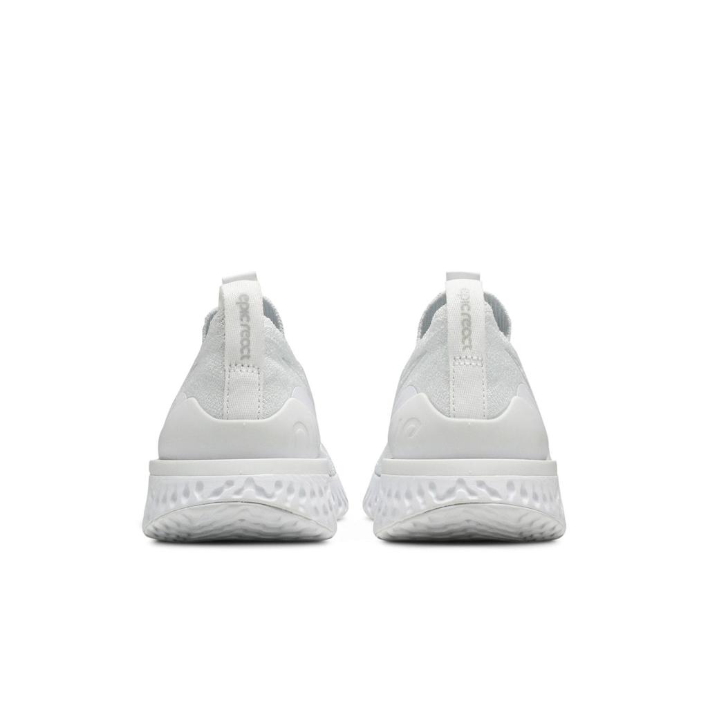 Nike Womens Epic Phantom React Flyknit 'Triple White' (women's sizes) White / White-Pure Platinum Running Shoes BV0415 100