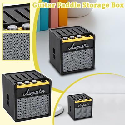 3D-gedruckter Ukulele-Plektrumhalter - Miniatur-Verstärkerförmige Aufbewahrungsbox für Gitarrenplektren & Zubehör, Niedlicher Musik-Schreibtisch-Organizer