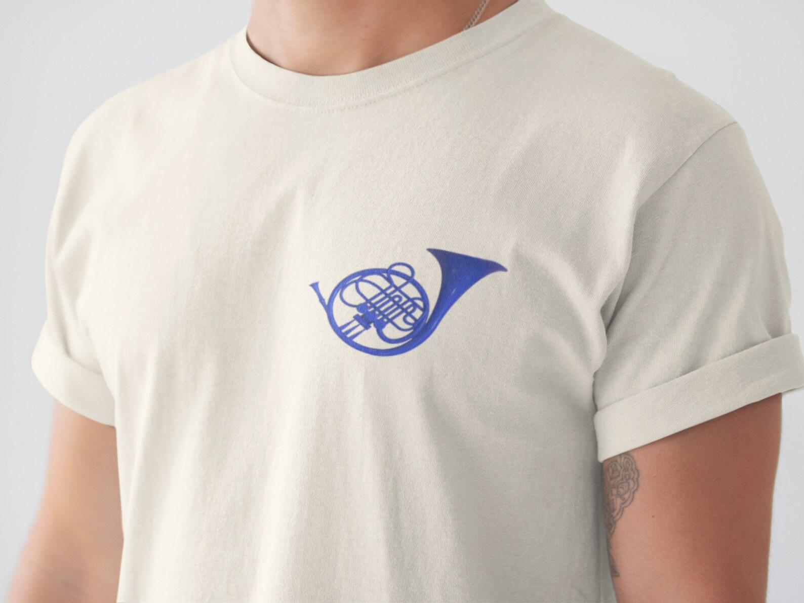 Blue French Horn HIMYM T Shirt | Tee for fans of How I Met Your Mother | Ted Mosby Steals for Robin | Minimalistic Stylish Merch | Unisex L