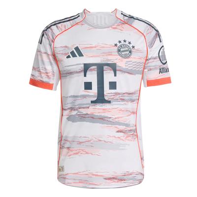 adidas FC Bayern 25/26 Venkovní Autentický Slim Fit Fotbalový Dres s Krátkým Rukávem a Kulatým Výstřihem Pánské Topy Bílý JJ2145