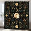 Bohemian Style Flowers And Plants Shower Curtain, Bathroom Decorative Shower Curtain, Waterproof Shower Curtain With Hooks