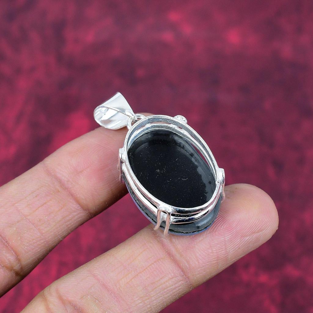 Äthiopischer Opal Anhänger Edelstein Schmuck, 925 Sterling Silber Anhänger, Geschenk für Frauen handgefertigter Anhänger