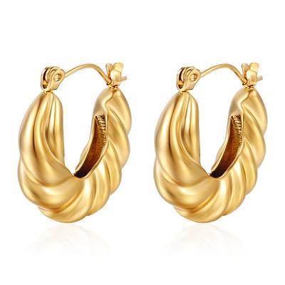 Серьги из нержавеющей стали, модные, легкие, роскошные, женские, титановые, стальные, высококачественные серьги, покрытые 18-каратным покрытием Twist Twist