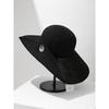 Hat Women's Spring and Summer New Black Straw Hat Front Long Back Short Face Small Sunscreen Sun Hat Sun Hat