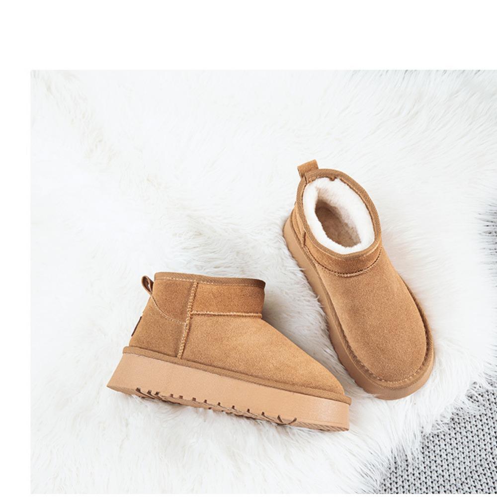 Winter Velvet To Increase Warmth Thick Soled Short Tube Cotton Shoes for Women