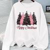 (Asian Size) Watercolor Tree Style Print T Shirt Christmas New Year Graphic Tee Women Autumn Winter Casual Fashion Top Clothing Long Sleeve T-shirts