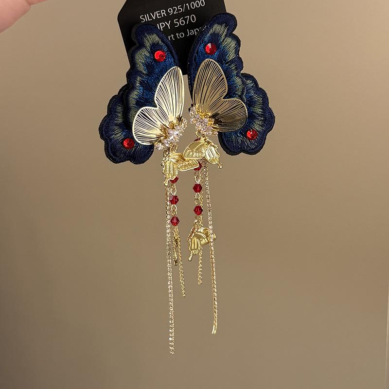 Diamond-encrusted Knitted Piece Butterfly Opening Ring Retro Fashion Versatile Temperament Index Finger Ring Light Luxury High-end Ring Woman