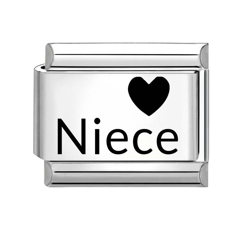 

Fashion Letter Laser Engraving Series Love My Cat Boyfriend Italian Charm Links Fit 9mm Stainless Steel Bracelet DIY Making Gift