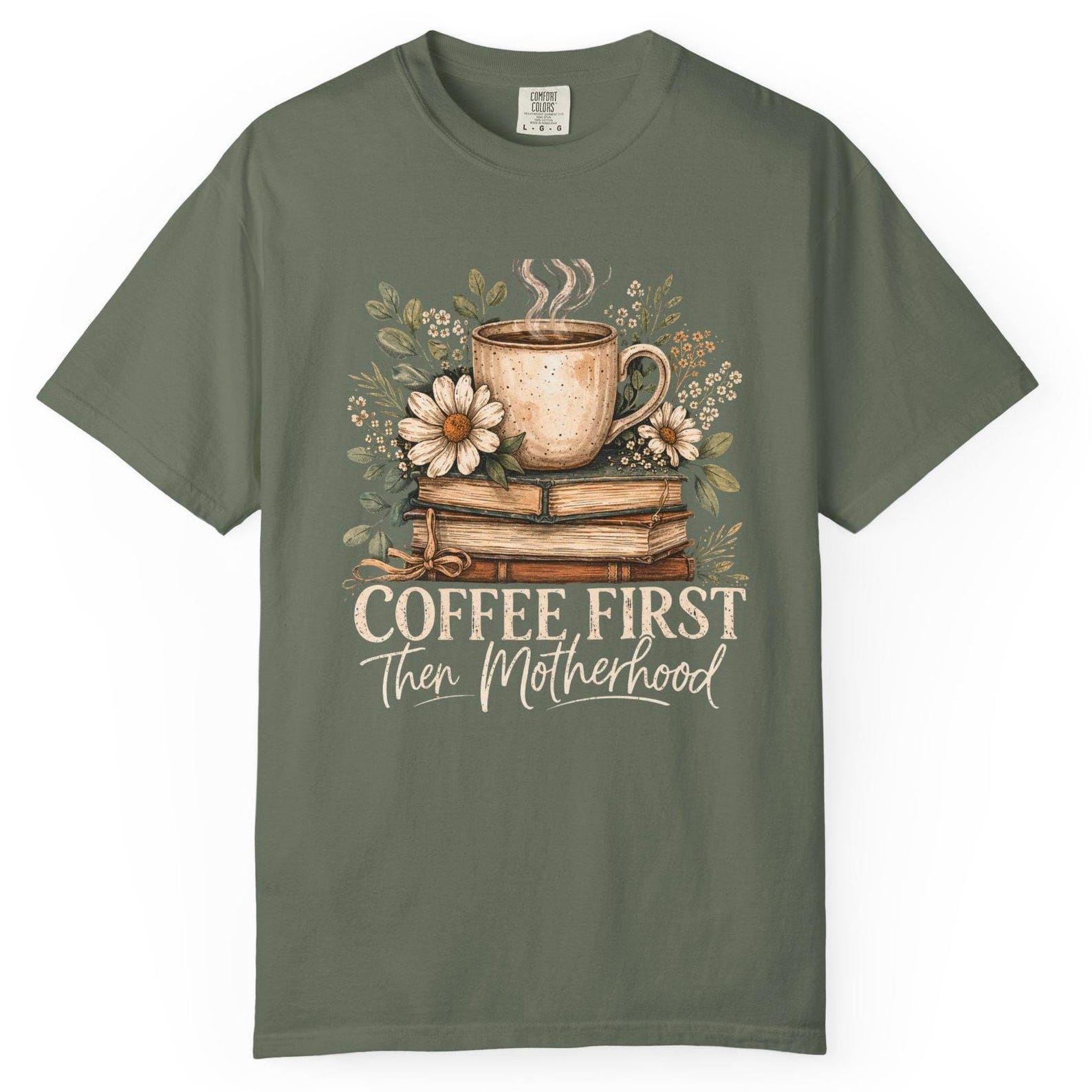 Plus Size Coffee Humor T-Shirt, Comfort Colors Shirt, Mothers Day Gift For Coffee Lover Mom, Mom Humor Tee for Plus Size Women, Coffee First S
