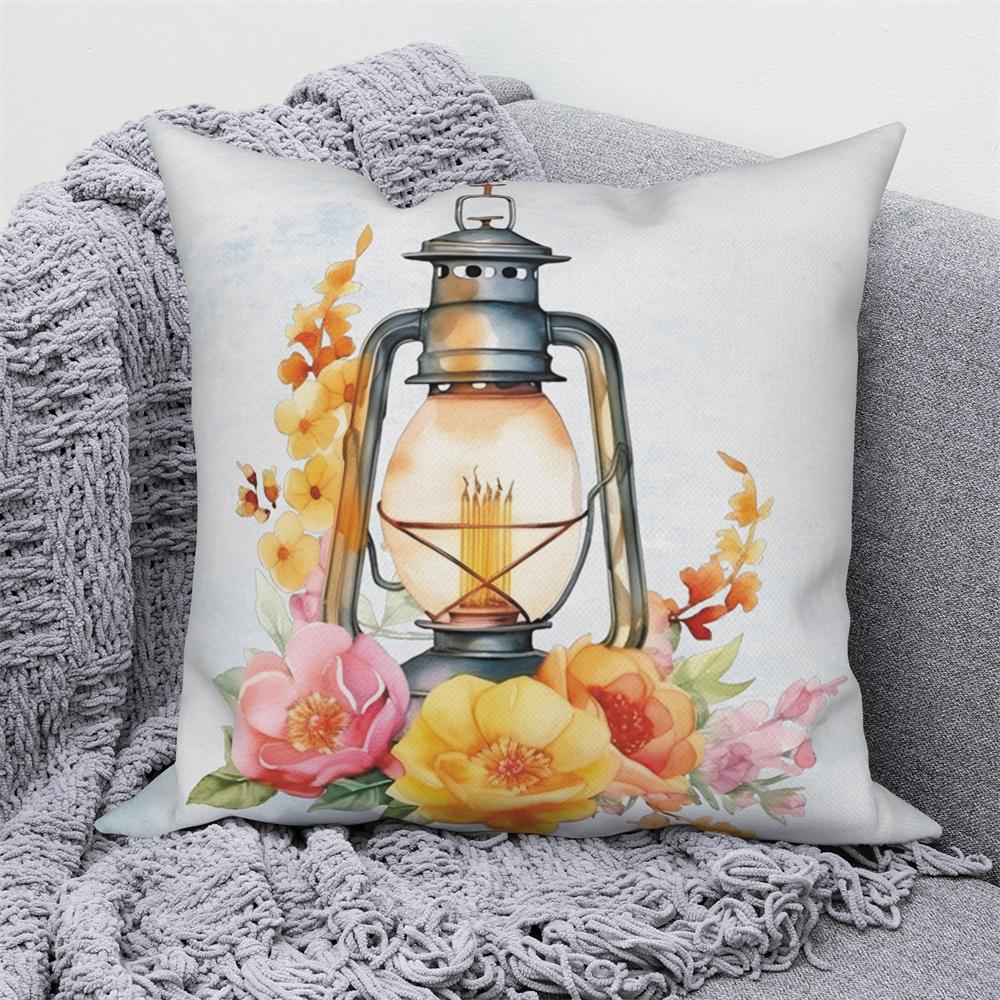 Květinový potisk Dekorativní povlak na polštářek na pohovku auto obývací pokoj Květina Rostlina Polštář