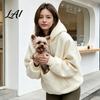 Pet Pouch Hoodie Women Sling Hoodie Oversized Hooded Sweatshirt with Kangaroo Animal Holder Top Pouch Dog Cat Fleece Pullover