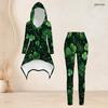 Women Plus Size Hooded Long Sleeve Snowflake Printed Dark Navy High Low Top Fitted Pants Two Piece Set