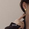 Fashion Jewelry 925 Sterling Silver Square Shape Chain Tassel Gold Plated Stud Earrings for Women