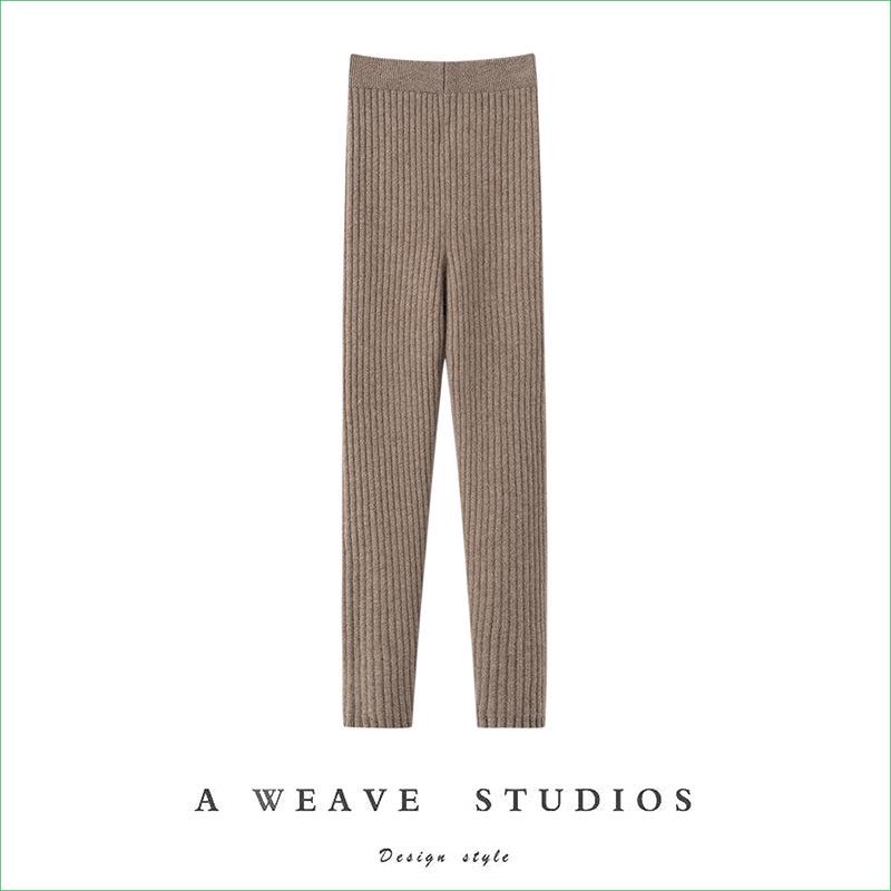 

Women s 100% Cashmere Leggings - Slimming, Plush, Wide Ribbed Pants for Autumn/Winter, Wear Alone or Under Clothes Extra Large фіолетовий