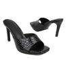 Summer Slippers Women High Heel Mules Shoes Fashion Black Pink Green White Slides Open Toe Sandals Ladies Large Size 48