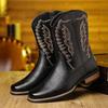 Men Shoes Boots High Top Embroidery Fashion Casual Long Boots for Men