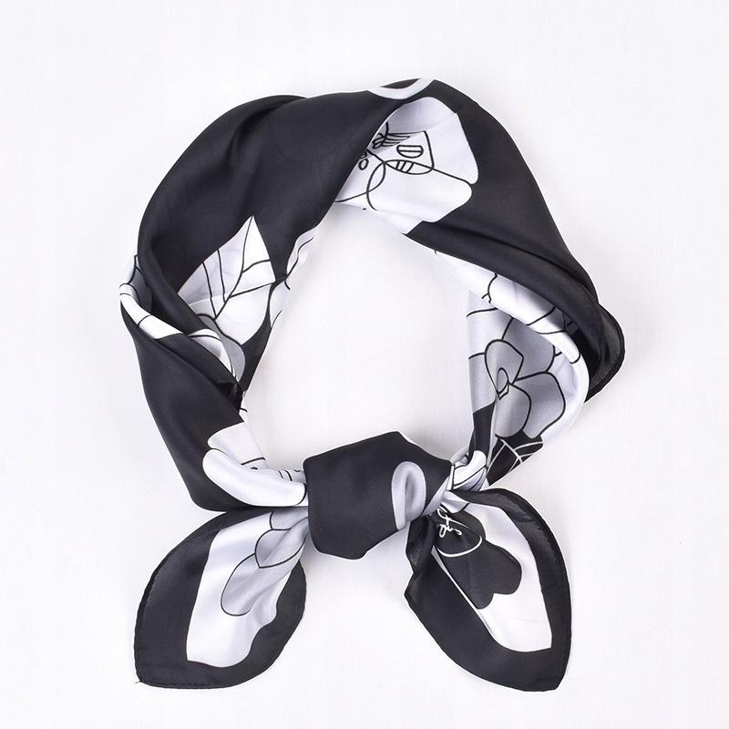 Scarf with print, women' synthetic silk, gift scarf, 70x70