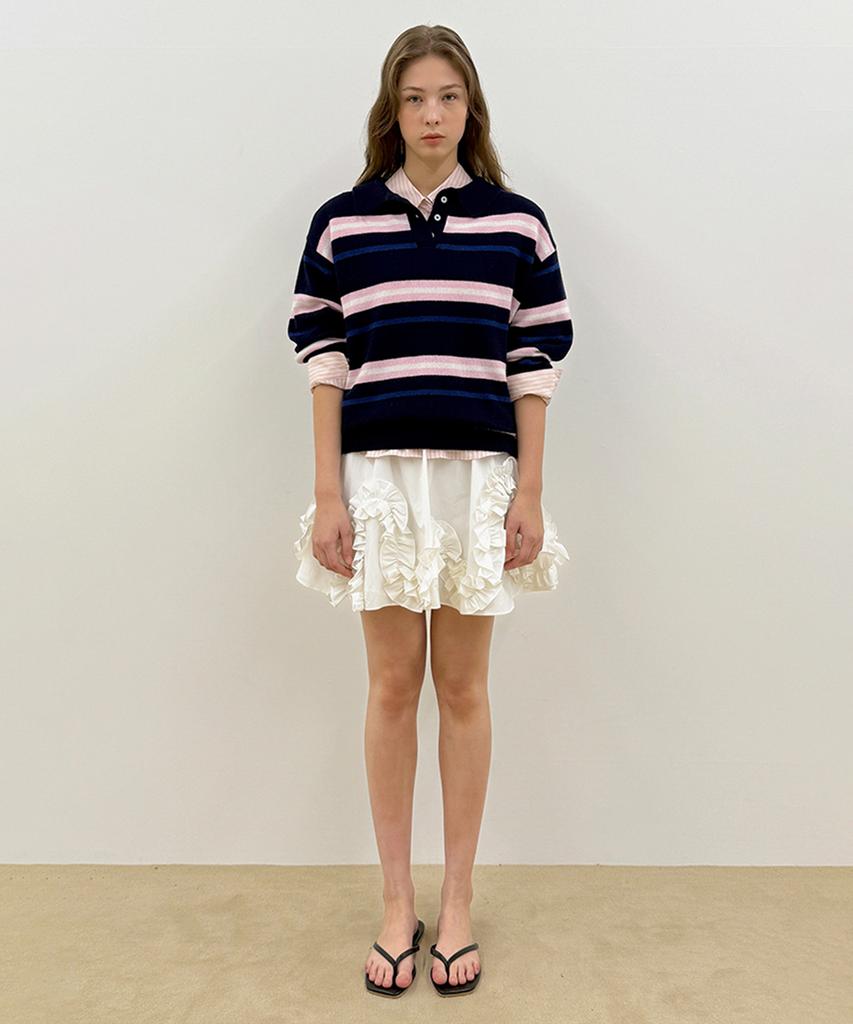 SINOON Sinoon Striped Polo Knit (Navy)