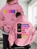 Motivational Theme Men's Hooded Sweatshirt with multi-color"Be Kind"letter print.Trendy Street Casual Daily Sports Hooded Shirt.