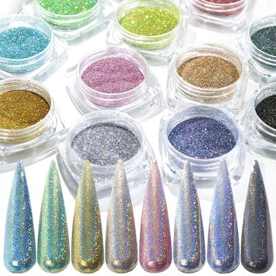 Holographic Mirror Nail Powder Fine Glitter Pigment for Nail Art Decoration and DIY Nail Polish Enhancer Durable and Easy To Apply