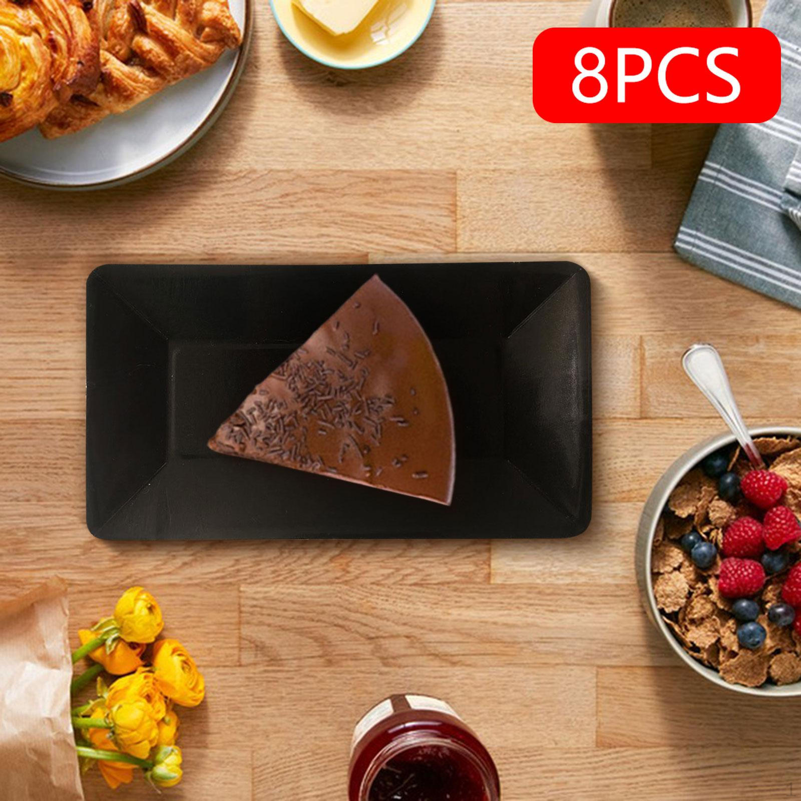 

Одноразові тарілки на 8 предметів. Піднос для тортів. Портативний практичний посуд для обіду чорний