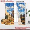 Set Of 2 Flat Printing Curtains Without Rod Desert Rocks Popular Curtain Polyester Outdoor Decorations Bedroom Ideal For