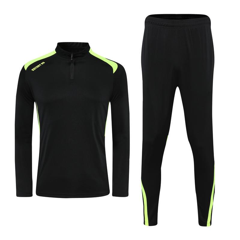 Unisex Half-Zip Long-Sleeve Football Training Set for Kids & Adults