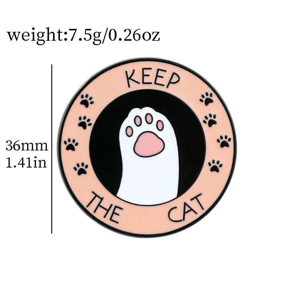 Cute Cat Paw Shaped Metal Badge Cartoon Animal Brooch For Decoration