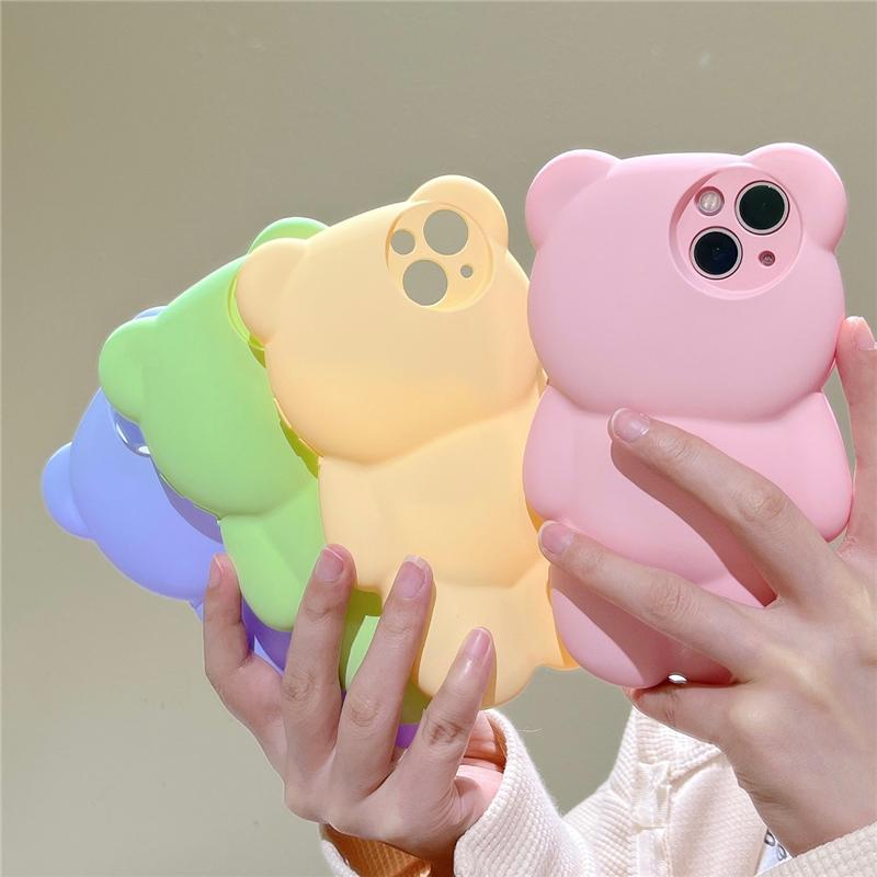 STSNano Custodia IPhone 13 Pro Max Con Orsetto 3D - Cover In Silicone Morbido TPU, Resistente Agli Urti, Design Kawaii