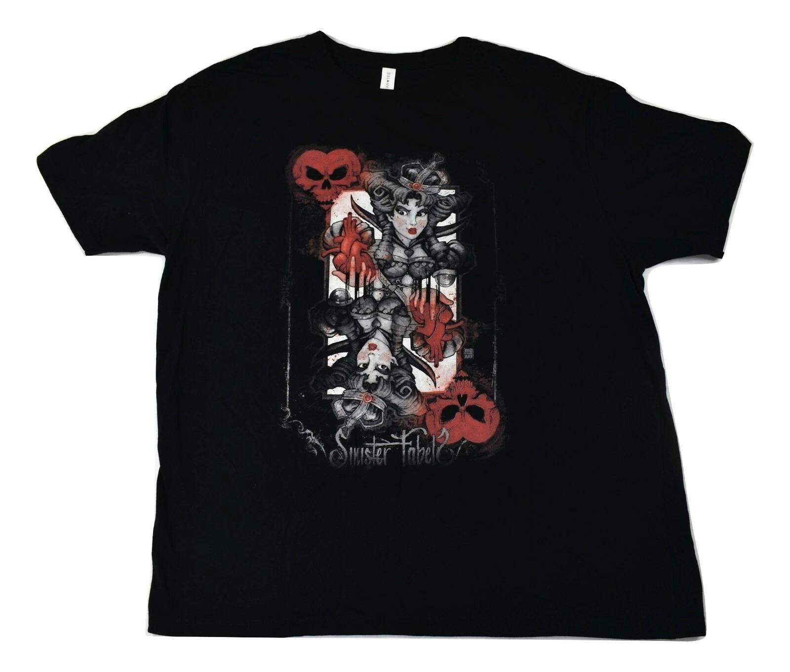 

Get Down Art Mens Sinister Fabelz Fable Queen of Hearts Black Shirt New Large 3XL