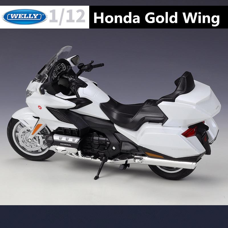 WELLY 1/12 HONDA 2020 Gold Wing Alloy Motorcycle Model Diecast Metal Toy Travel Street Motorcycle Model Collection Children Gift