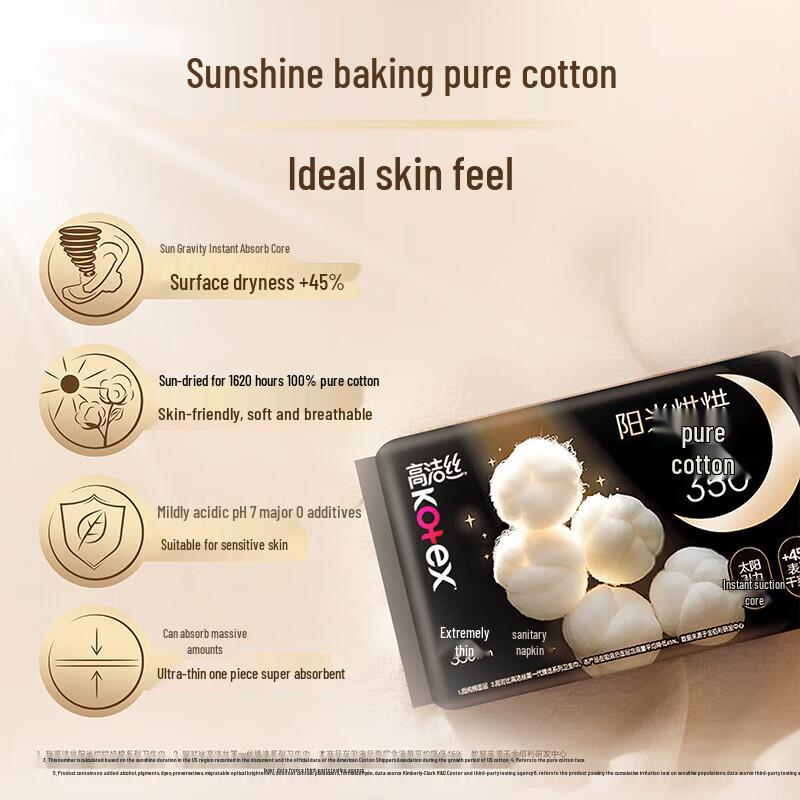 KOTEX Night Use Pure Cotton Ultra-Thin Sanitary Pads