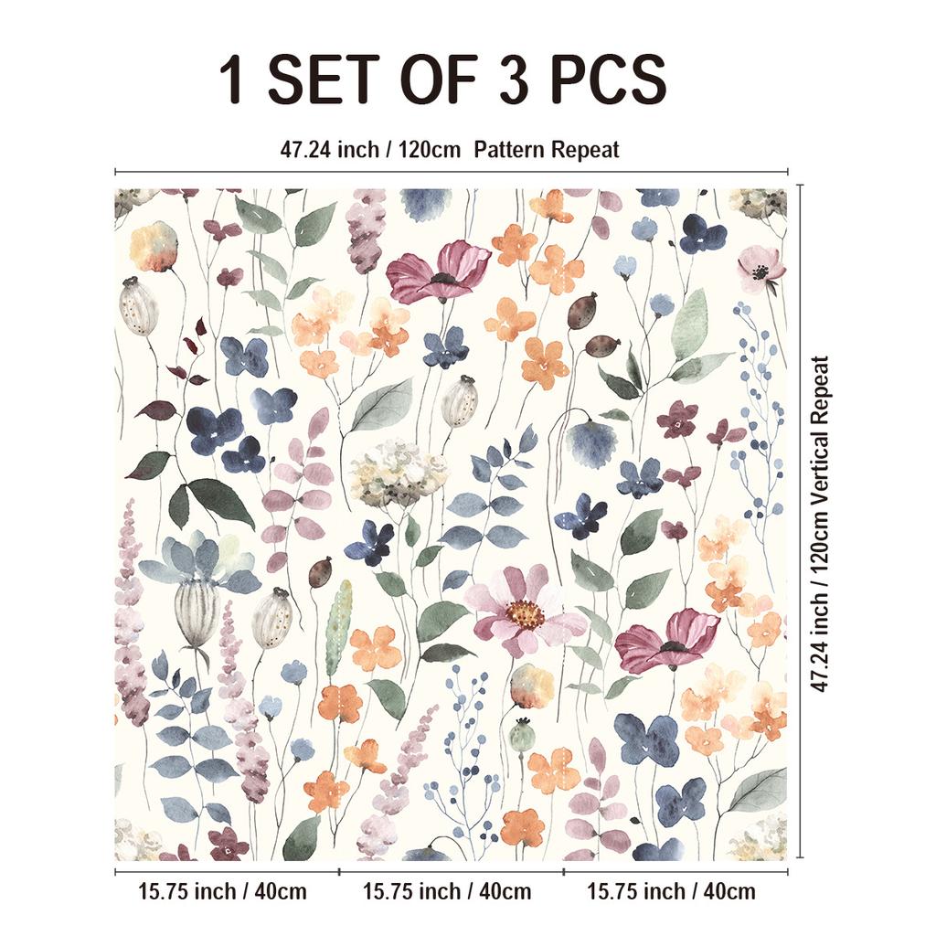 Plant Flower Wallpaper Self-Adhesive Bedroom Wall Sticker Home Decoration