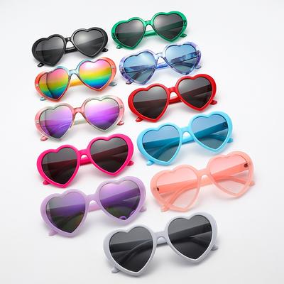 Polarized Fantasy Gradient Sunglasses Popular Peach Heart Eyeglasses Anti UV Sun Glasses Colorful Rainbow Design