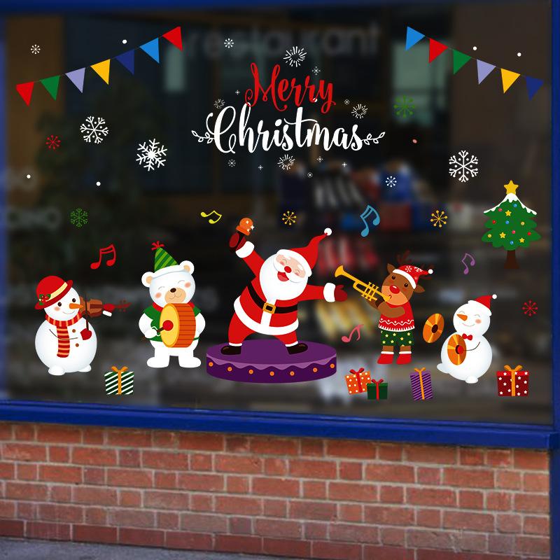 Christmas Window Sticker Merry Christmas Decorations For Home 2025 Cristmas Ornament Xmas Navidad New Year 2025 Natal Gifts